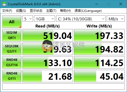 硬盘测试工具 CrystalDiskMark 8.0.1 正式版,硬盘测试工具 CrystalDiskMark 8.0.1 正式版 磁盘检测 第1张,磁盘检测,坏道修复,硬盘检测,磁盘检测,硬盘检测,第1张