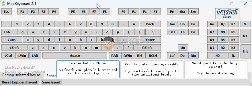 MapKeyboard 2.1 改变键盘按键禁用键盘按键,改变键盘,更改按键,游戏改键,按键映射,第1张