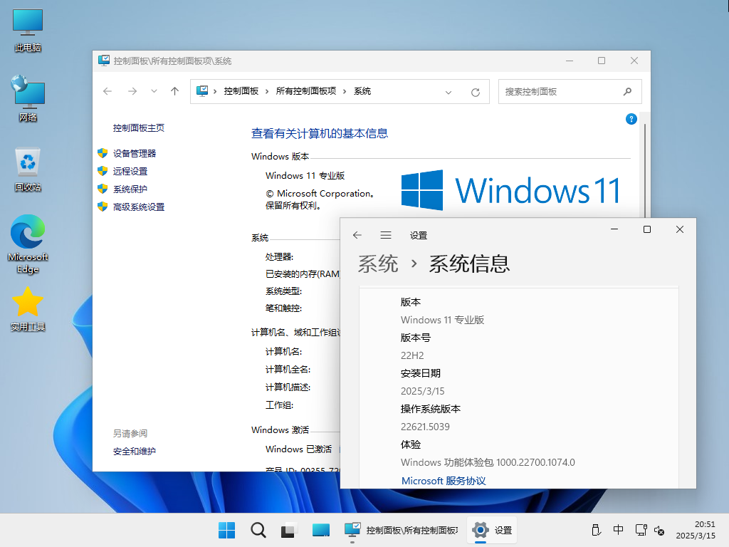 【纯净版系统】22H2 22621 Windows 11 X64位 纯净专业版（25年4月10号更新）,Windows 10 x64-2025-03-15-20-51-35.png,win11,22h2,22621,专业版,纯净版,第3张